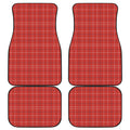 Red Tattersall Pattern Print Front and Back Car Floor Mats