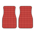 Red Tattersall Pattern Print Front Car Floor Mats