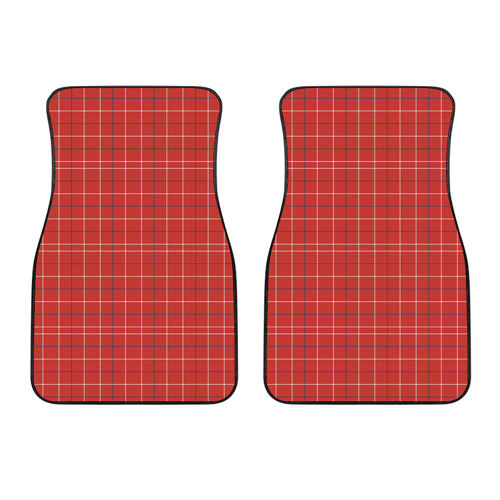 Red Tattersall Pattern Print Front Car Floor Mats