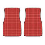 Red Tattersall Pattern Print Front Car Floor Mats