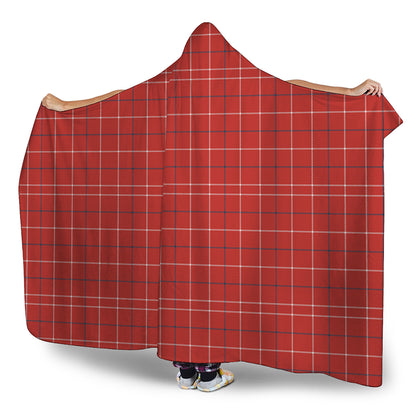 Red Tattersall Pattern Print Hooded Blanket