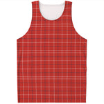 Red Tattersall Pattern Print Men's Tank Top