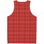 Red Tattersall Pattern Print Men's Tank Top
