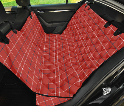Red Tattersall Pattern Print Pet Car Back Seat Cover
