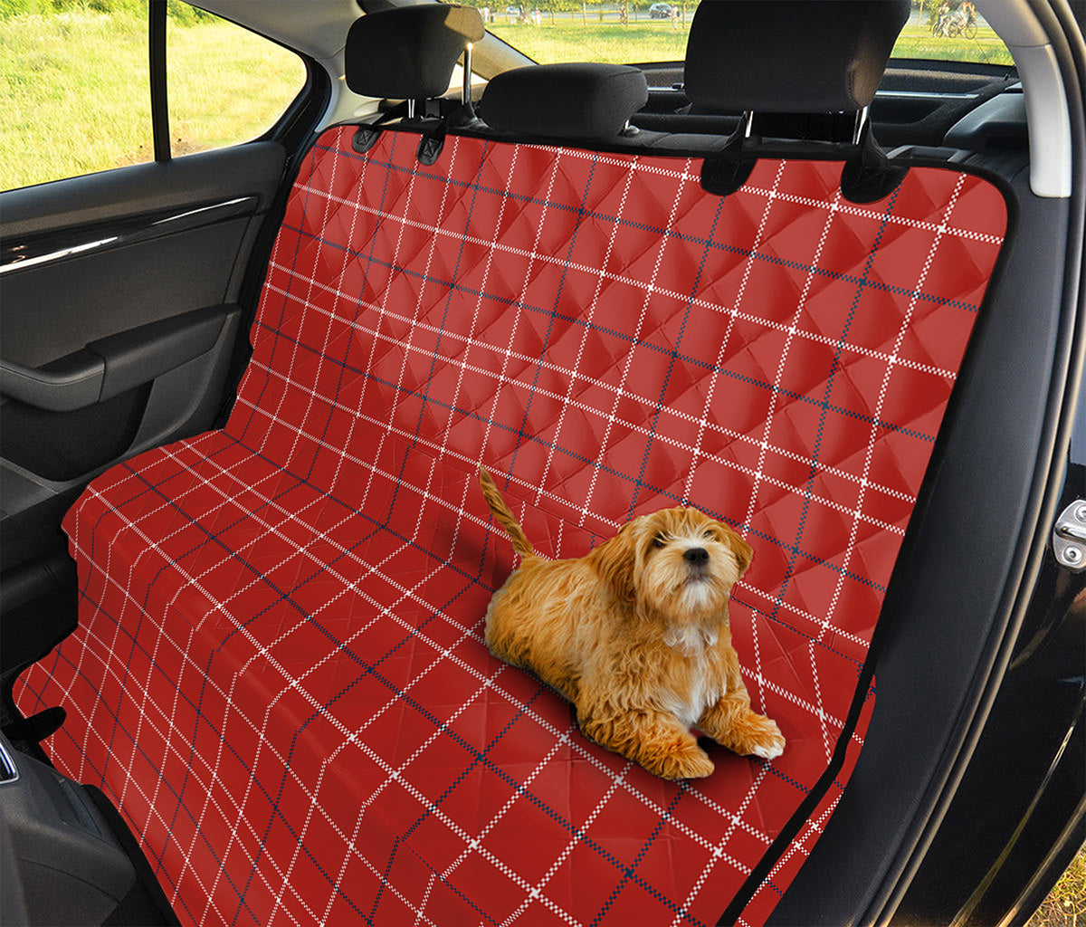 Red Tattersall Pattern Print Pet Car Back Seat Cover