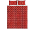 Red Tattersall Pattern Print Quilt Bed Set