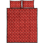 Red Tattersall Pattern Print Quilt Bed Set