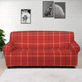 Red Tattersall Pattern Print Sofa Cover