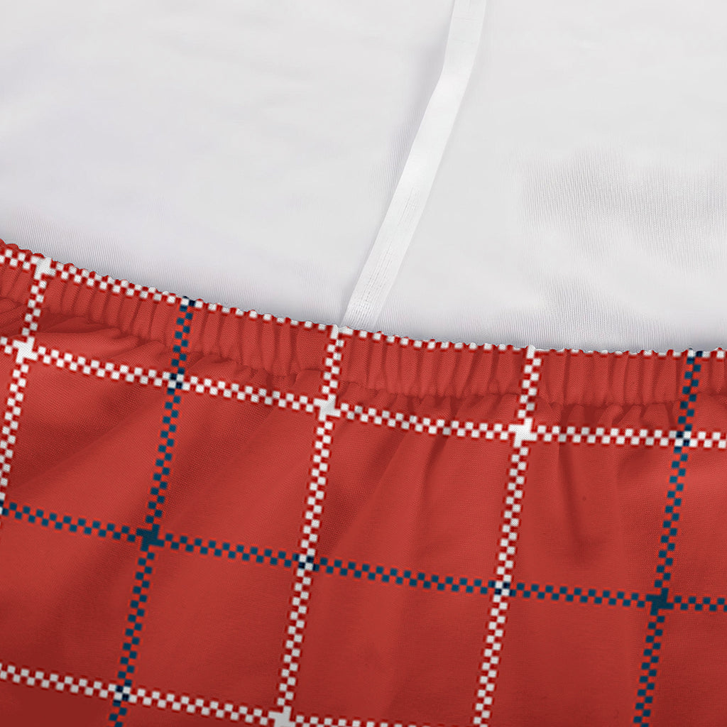 Red Tattersall Pattern Print Sofa Cover