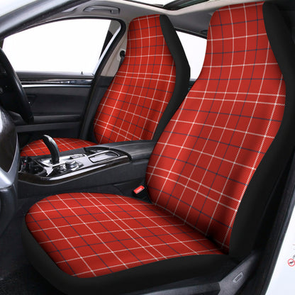 Red Tattersall Pattern Print Universal Fit Car Seat Covers