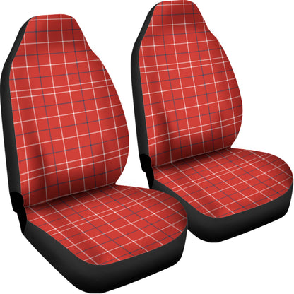 Red Tattersall Pattern Print Universal Fit Car Seat Covers