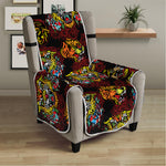 Red Tiger Tattoo Pattern Print Armchair Protector