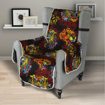 Red Tiger Tattoo Pattern Print Armchair Protector