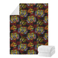 Red Tiger Tattoo Pattern Print Blanket