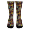 Red Tiger Tattoo Pattern Print Crew Socks