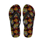 Red Tiger Tattoo Pattern Print Flip Flops