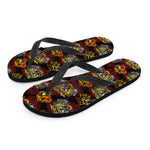 Red Tiger Tattoo Pattern Print Flip Flops