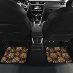 Red Tiger Tattoo Pattern Print Front and Back Car Floor Mats