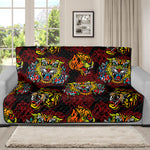 Red Tiger Tattoo Pattern Print Futon Protector