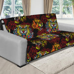 Red Tiger Tattoo Pattern Print Futon Protector