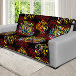 Red Tiger Tattoo Pattern Print Futon Protector