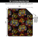 Red Tiger Tattoo Pattern Print Futon Protector