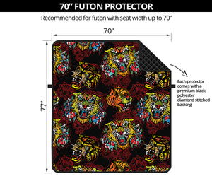 Red Tiger Tattoo Pattern Print Futon Protector