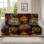 Red Tiger Tattoo Pattern Print Futon Protector