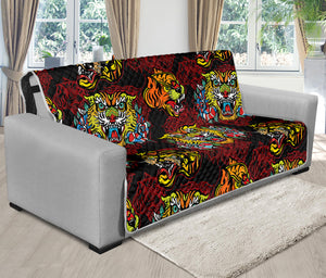 Red Tiger Tattoo Pattern Print Futon Protector