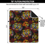 Red Tiger Tattoo Pattern Print Futon Protector