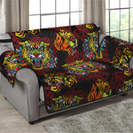 Red Tiger Tattoo Pattern Print Loveseat Protector