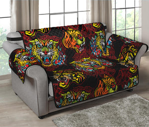 Red Tiger Tattoo Pattern Print Loveseat Protector