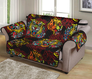 Red Tiger Tattoo Pattern Print Loveseat Protector