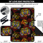 Red Tiger Tattoo Pattern Print Loveseat Protector