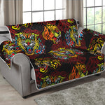 Red Tiger Tattoo Pattern Print Loveseat Protector