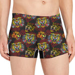 Red Tiger Tattoo Pattern Print Men's Boxer Briefs