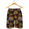 Red Tiger Tattoo Pattern Print Men's Shorts