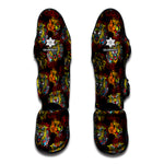 Red Tiger Tattoo Pattern Print Muay Thai Shin Guard