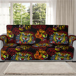 Red Tiger Tattoo Pattern Print Oversized Sofa Protector