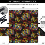 Red Tiger Tattoo Pattern Print Oversized Sofa Protector