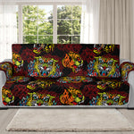 Red Tiger Tattoo Pattern Print Oversized Sofa Protector