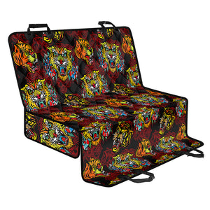 Red Tiger Tattoo Pattern Print Pet Car Back Seat Cover