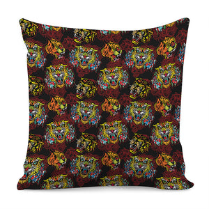 Red Tiger Tattoo Pattern Print Pillow Cover