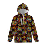 Red Tiger Tattoo Pattern Print Pullover Hoodie