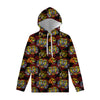 Red Tiger Tattoo Pattern Print Pullover Hoodie