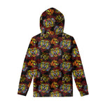 Red Tiger Tattoo Pattern Print Pullover Hoodie