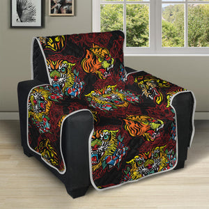 Red Tiger Tattoo Pattern Print Recliner Protector