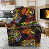 Red Tiger Tattoo Pattern Print Recliner Slipcover