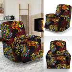 Red Tiger Tattoo Pattern Print Recliner Slipcover