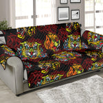 Red Tiger Tattoo Pattern Print Sofa Protector